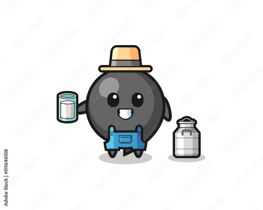 comma symbol cartoon as the dairy farmer comma symbol cartoon as the dairy farmer