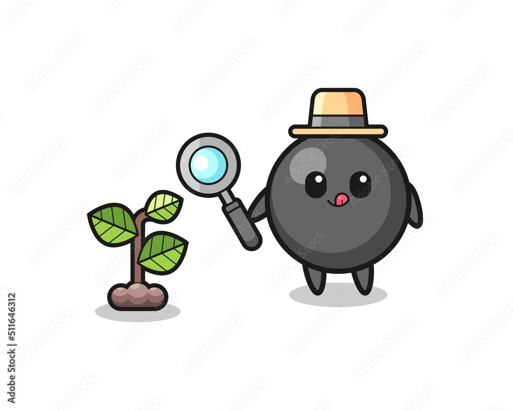 Fototapeta premium cute dot symbol herbalist researching a plants