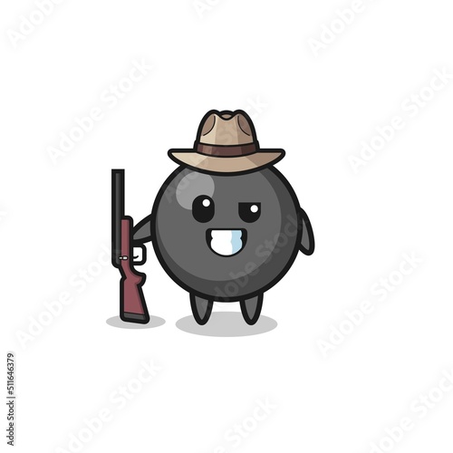 dot symbol hunter mascot holding a gun