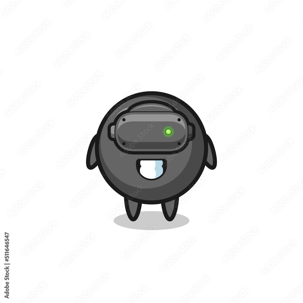 cute dot symbol using VR headset cute dot symbol using VR headset