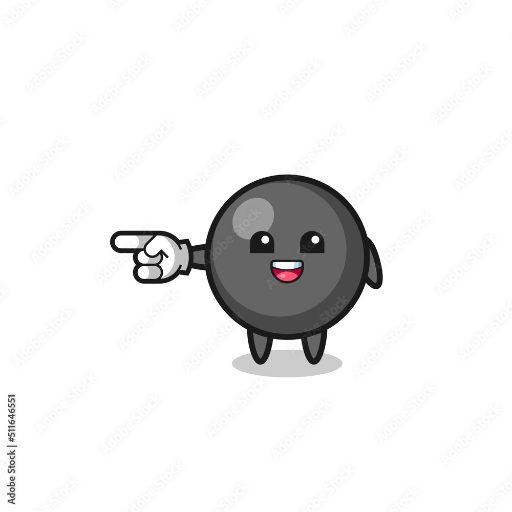 dot symbol cartoon with pointing left gesture dot symbol cartoon with pointing left gesture