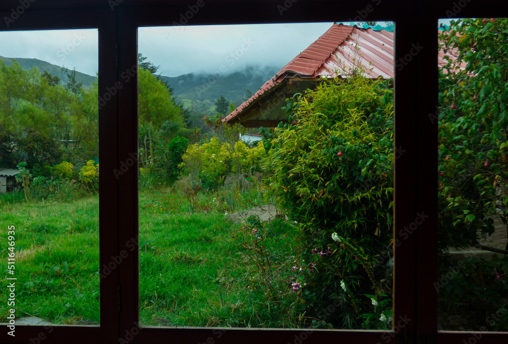 Fototapeta premium country cottage through the window 2