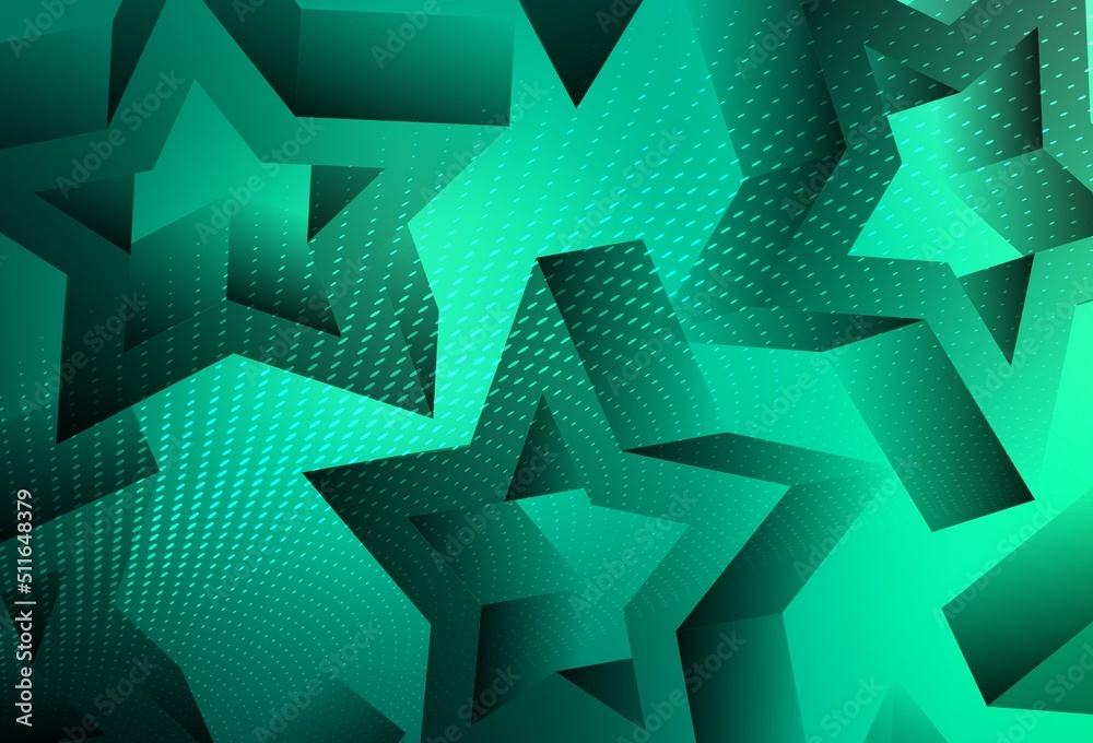 Light Green vector template with sky stars. Light Green vector template with sky stars.
