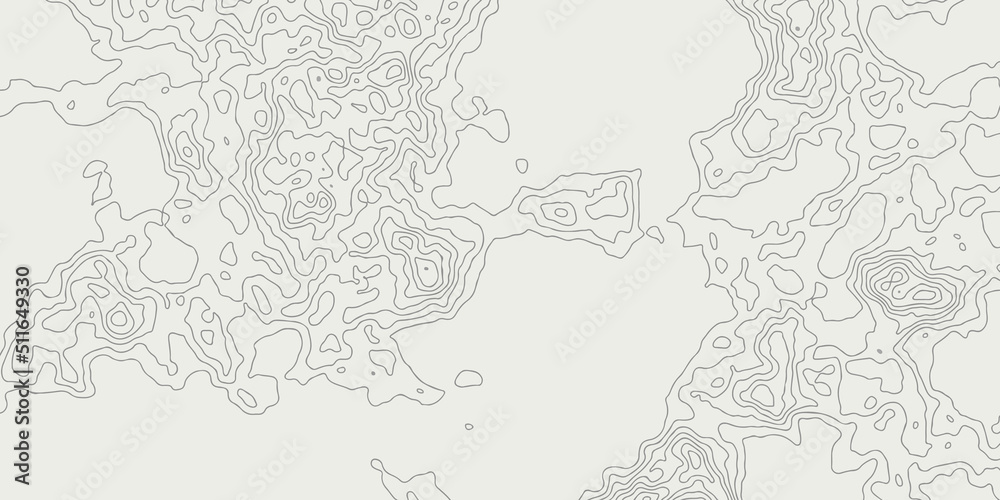 Fototapeta premium Abstract topographic contours map background. Vector geographic contour map. topography map background. White wave paper curved reliefs abstract background. 