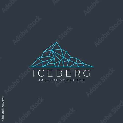 iceberg logo geometric line outline monoline illustration
