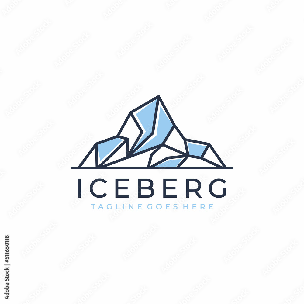 Fototapeta premium Iceberg logo vector illustration isolated on white background