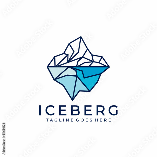 iceberg logo geometric line outline monoline illustration
