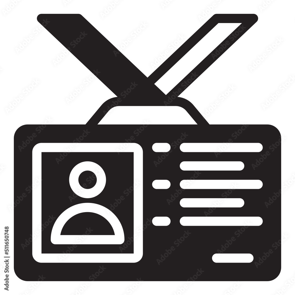id card glyph icon id card glyph icon