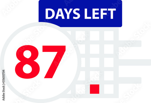 87 days left. Vector illustration.