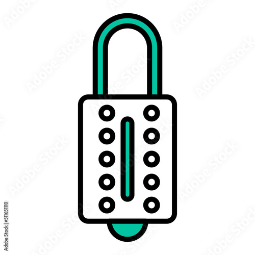 luxury padlock icon on transparent background