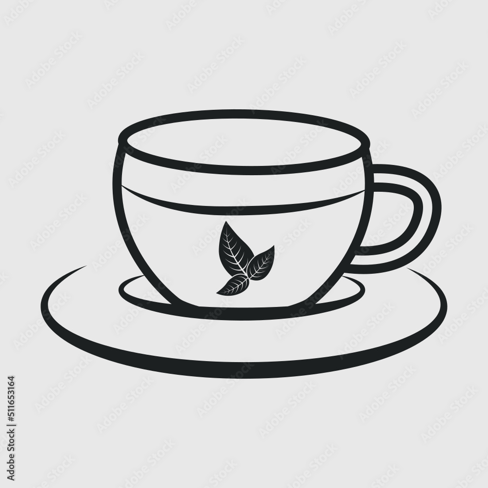 Tea Cup Outline SVG Cut File, Cup Svg, Coffee Cup Svg, Tea Lovers Svg, Tea Time Svg,