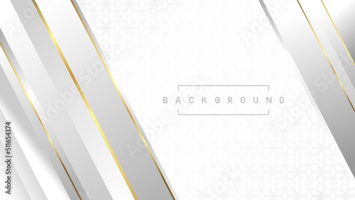 Elegant white background with diagonal gold stripes