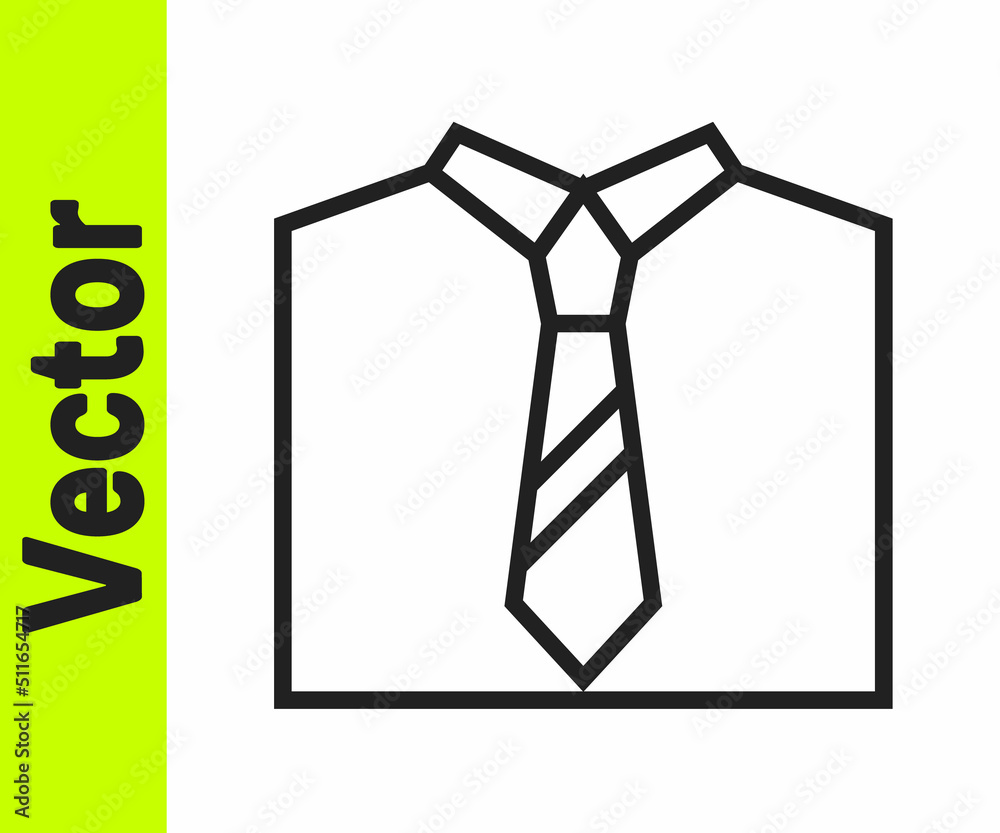 Black line Tie icon isolated on white background. Necktie and neckcloth symbol. Vector Black line Tie icon isolated on white background. Necktie and neckcloth symbol. Vector
