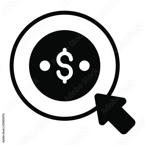 pay per click Finance Related Vector Line Icon. Editable Stroke Pixel Perfect.