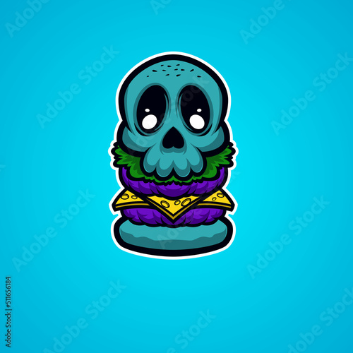 Burgers zombie masscot illustration premium vector