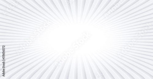 Abstract white background with 3D burst lines pattern   minimal white gray striped background vector illustration for business presentation