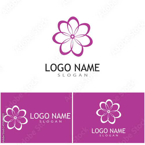 Beauty plumeria icon flowers design illustration Template