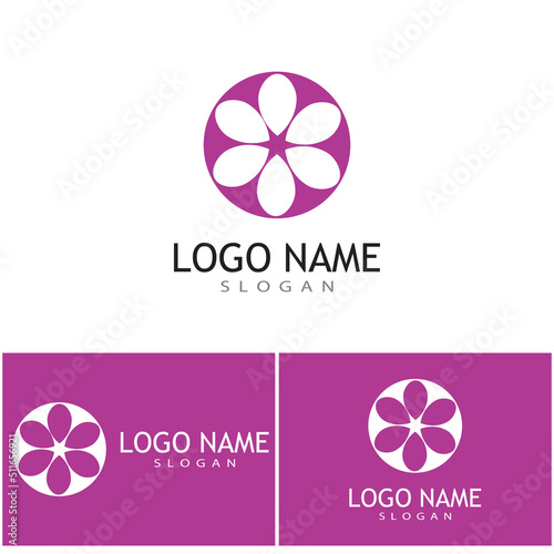 Beauty plumeria icon flowers design illustration Template