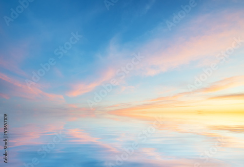 Sky background and water reflection