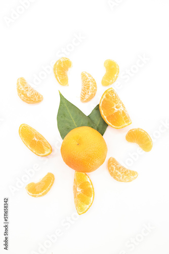 Tangerine or komola isolated on white background