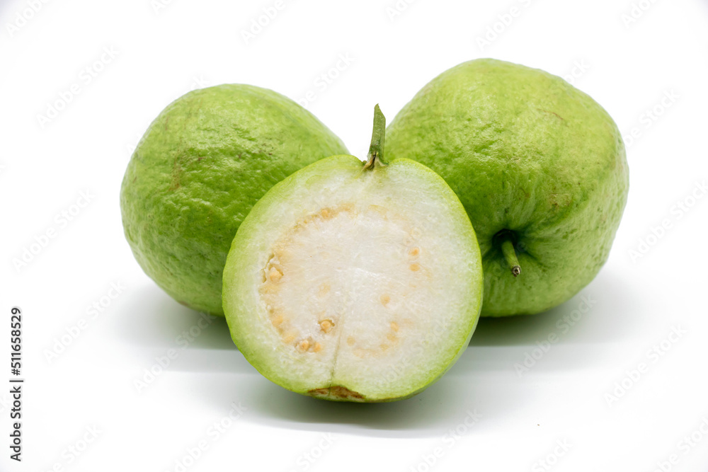 Guava fruit isolated on the white background. Guava fruit isolated on the white background.