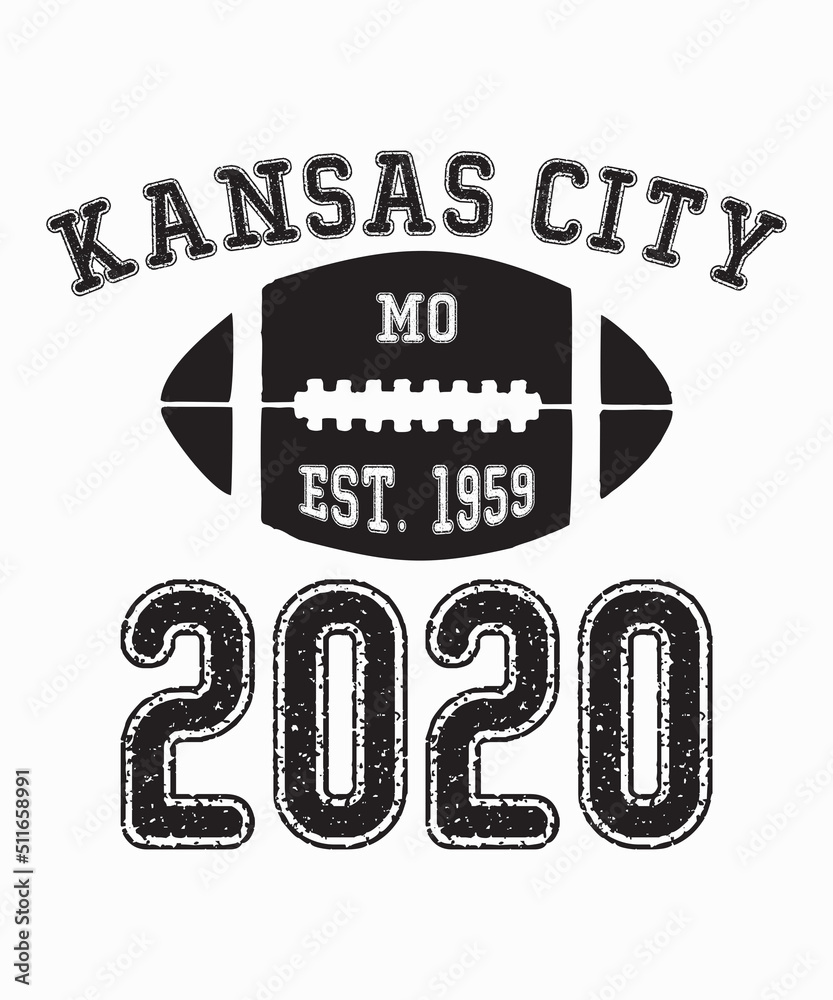 Kansas City Football 2020is a vector design for printing on various surfaces like t shirt, mug etc. 