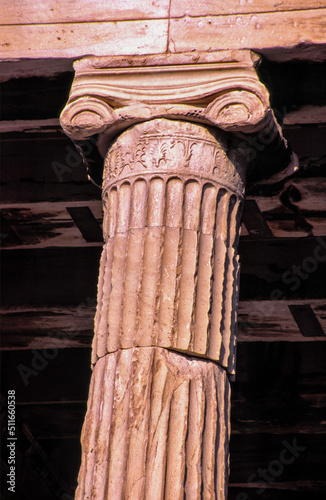 Columna Jonica. Erecteón (406a.c.). Acropólis. Atenas.Ática. Sterea Ellada. Grecia