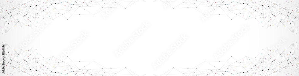 Abstract background and geometric pattern with connecting the dots and lines for banner design and header