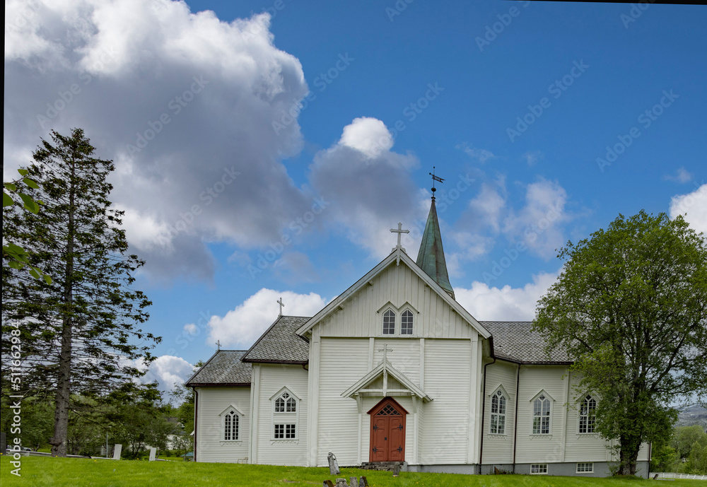Leirfjord church is a cruciform church from 1867 in Leirfjord municipality, Northern Norway- Europe	