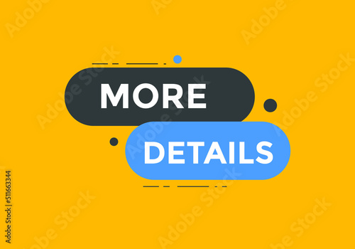 More details button. More details text web banner template. Sign icon banner
