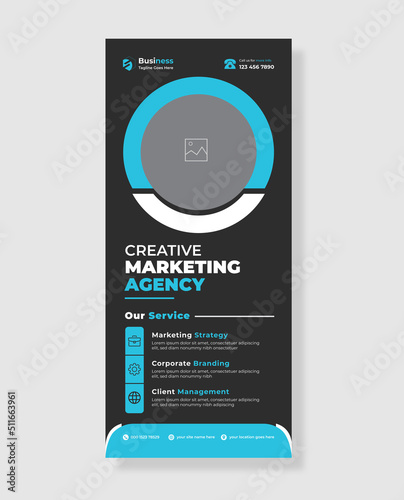 Corporate creative rollup or banner design template 