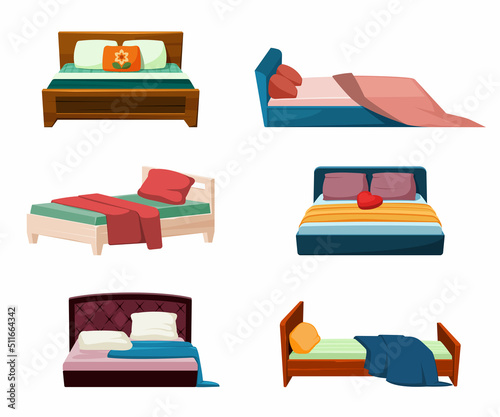 sofa. cozy fashioned modern sleeping bed for apartment. Vector illustrations of comfortable house sofas