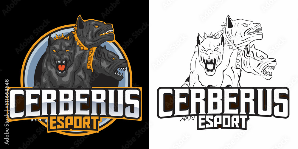 cerberus esport logo mascot design