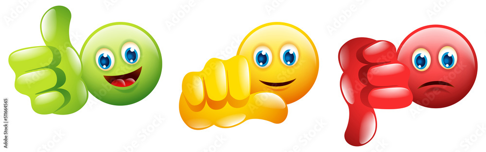 Emoticon illustration for satisfaction level Emoticon illustration for satisfaction level