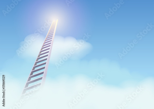 Ladder leading to sunrise