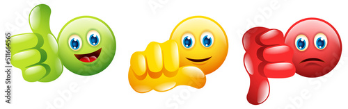 Emoticon illustration for satisfaction level