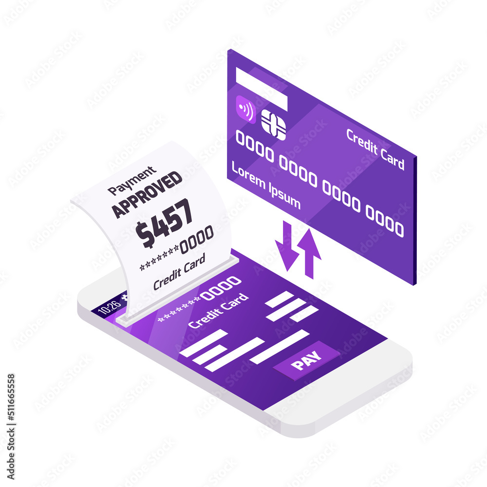 Obraz premium Credit Phone Payment Composition