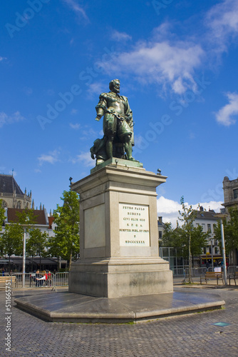 Monument to Peter Paul Rubens on the Groenplaats in Antwerp, Belgium 
