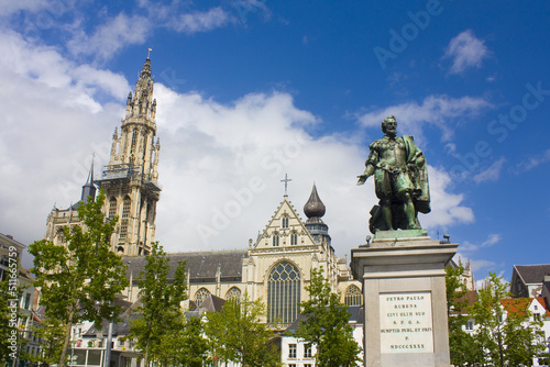 Monument to Peter Paul Rubens on the Groenplaats in Antwerp, Belgium	
 photo