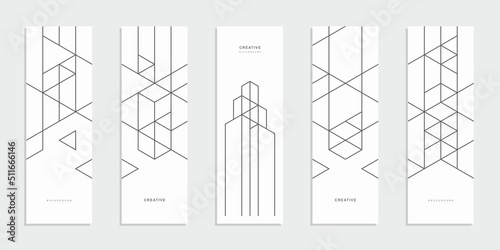 Abstract geometric technological company brochure. Vector business flyer.