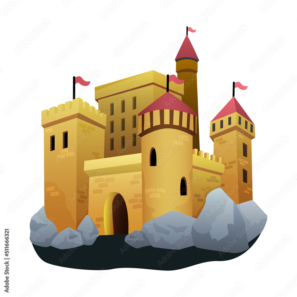 Medieval Tower Castle Composition