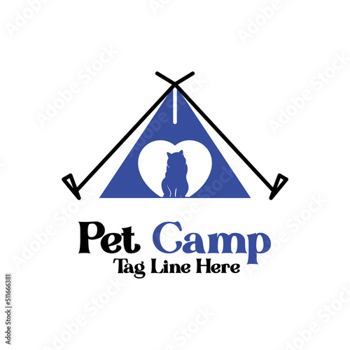 Cats pet animal camp logo design