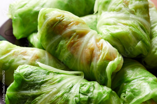 Cabbage rolls. Meat wrapped in cabbage leaves.