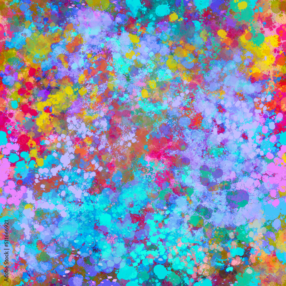 Abstract blurry paint seamless background in vivid neon colors