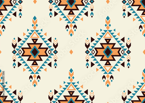 Ethnic tribal seamless pattern. Boho geometric style.