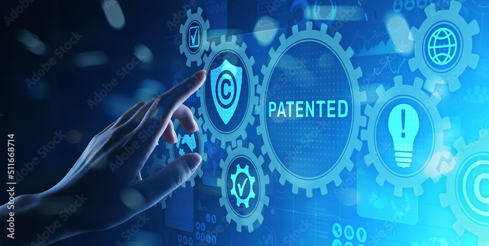 Fototapeta premium Patented Patent Copyright Law Business technology concept.