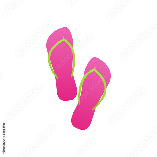 Flip flops. Isolated on white background. Vector illustration.