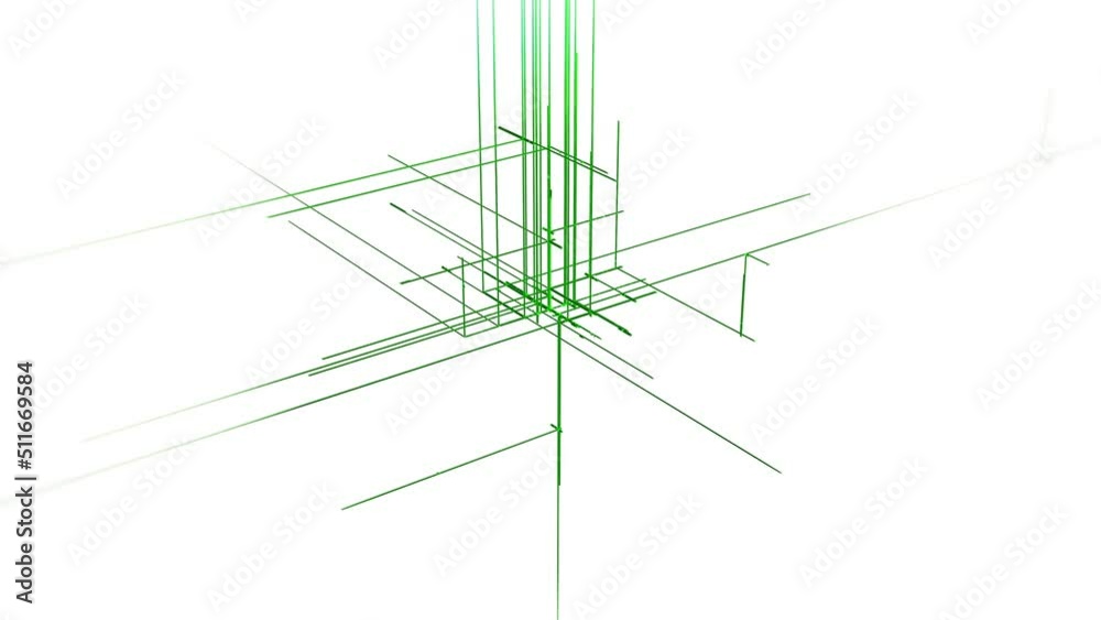 Concept animation of a structure or grid