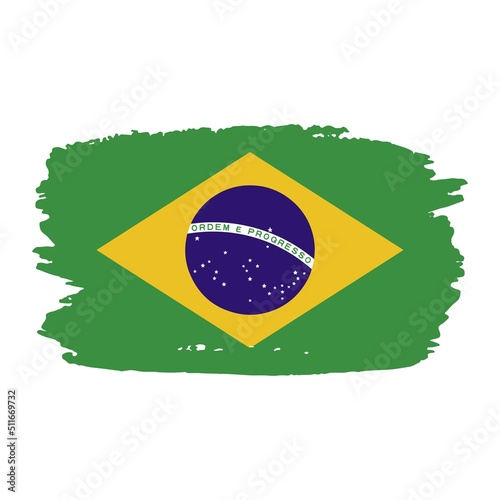 Brush Stroke Flag of Brazil Vector Illustration