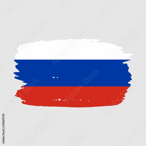 Russia Flag Brush Stroke Flag of Russia Vector Illustration